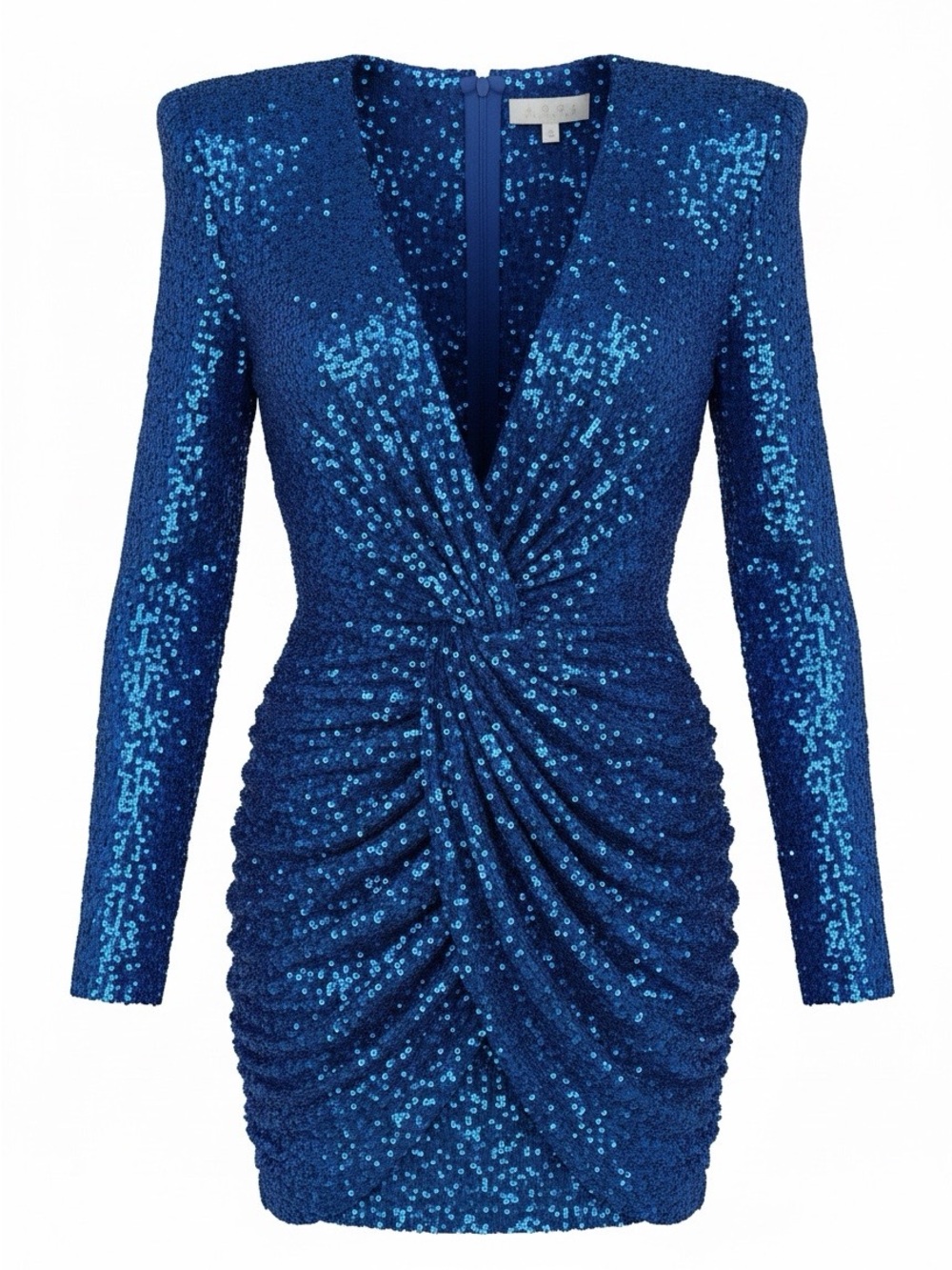 Sparkling Royal Blue Sequin V-Neck Mini Dress